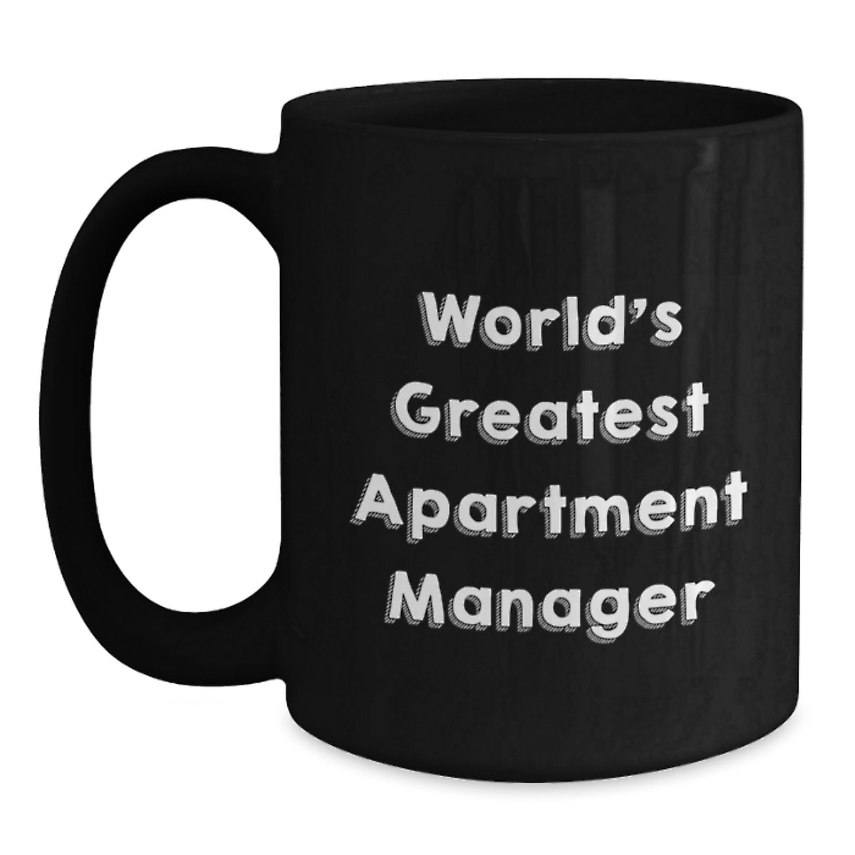 Funny World's Greatest Apartment Manager Gifts for Men, Unique Black Coffee Mug, Father's Day Unique Gifts from Family - Main