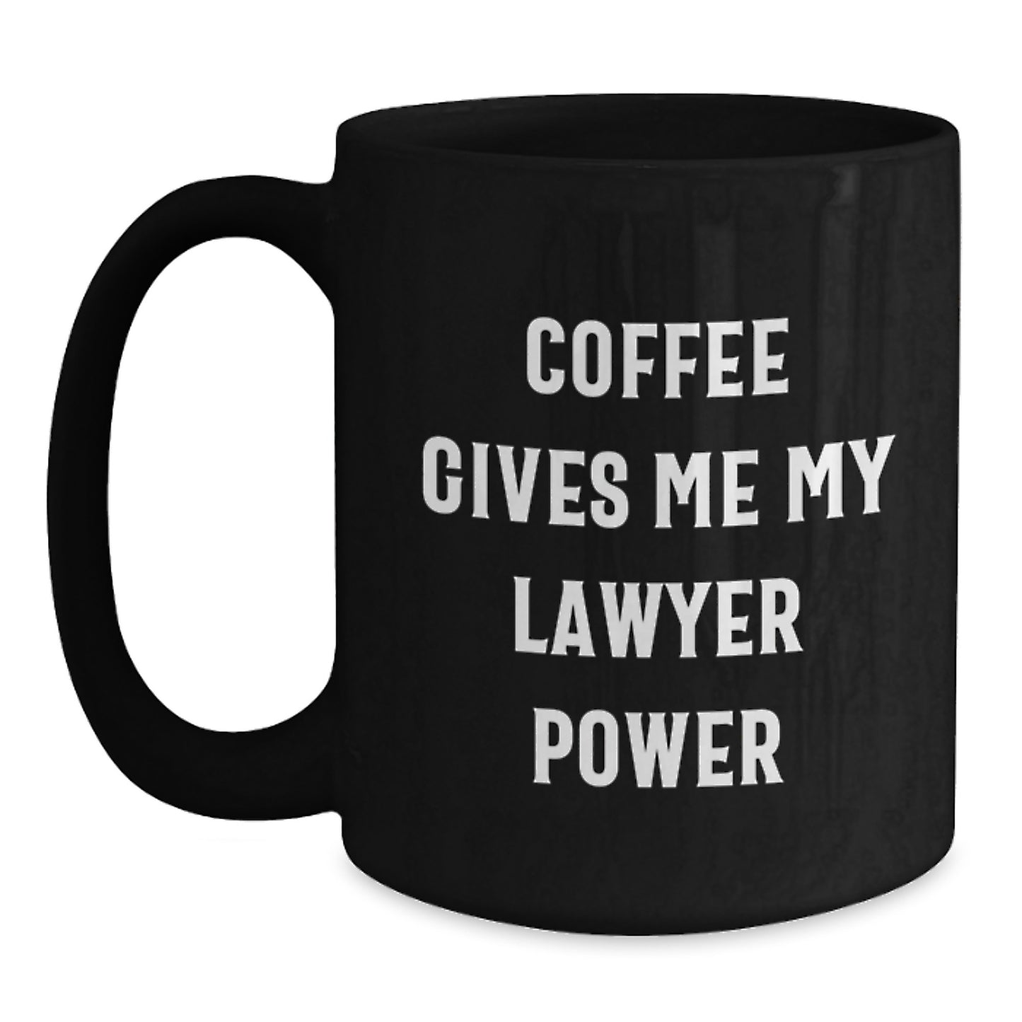 Funny Lawyer Gifts from Friends, Christmas Unique Lawyer Mugs with Coffee Gives Me My Lawyer Power, Black Coffee Mug for Lawyer Men - Main
