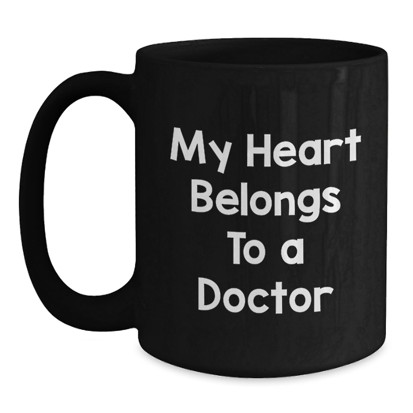 Funny Doctor Gifts for Men from Family, Black Coffee Mug My Heart Belongs To A Doctor Doctor Graduation Unique Gifts - Main