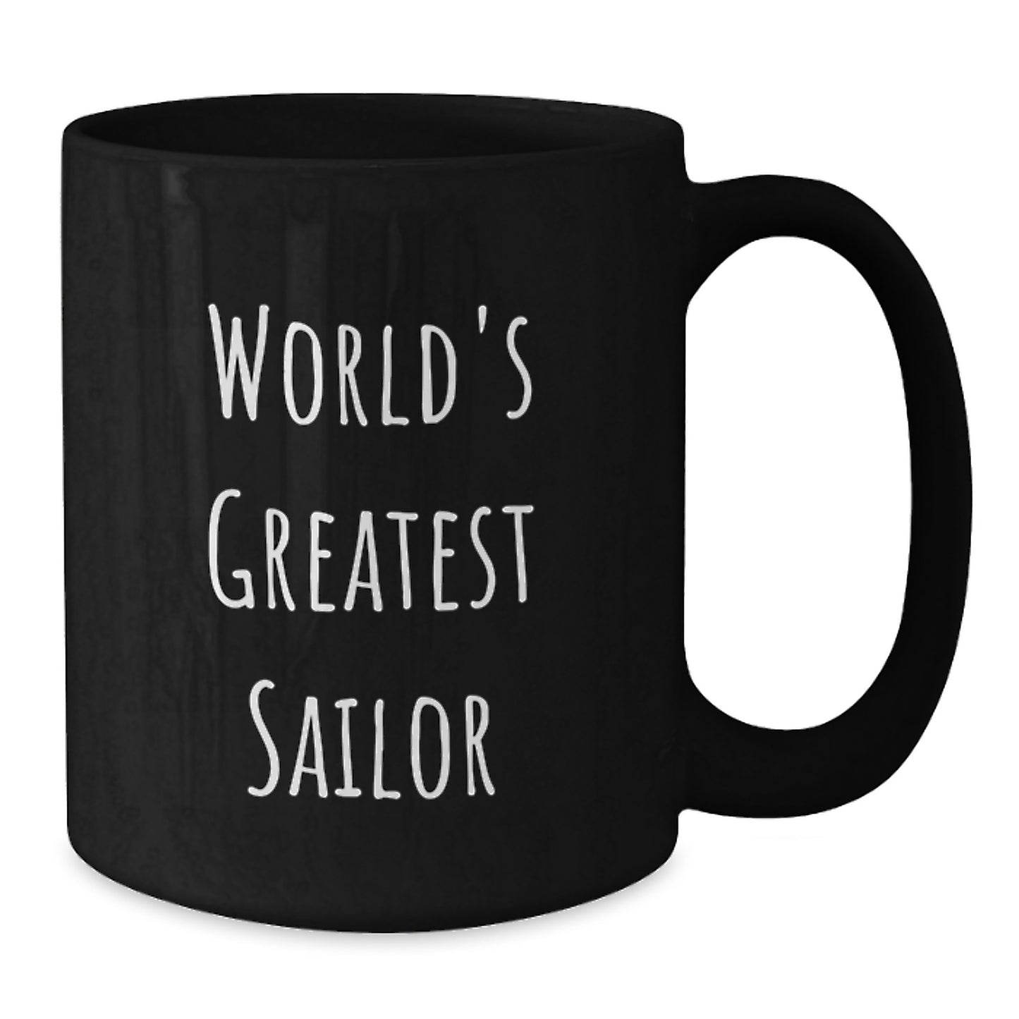 Funny Sailor Gifts for Men, Black Coffee Mug, 'World's Greatest Sailor' Quote, Christmas Unique Presents from Friends - Additional