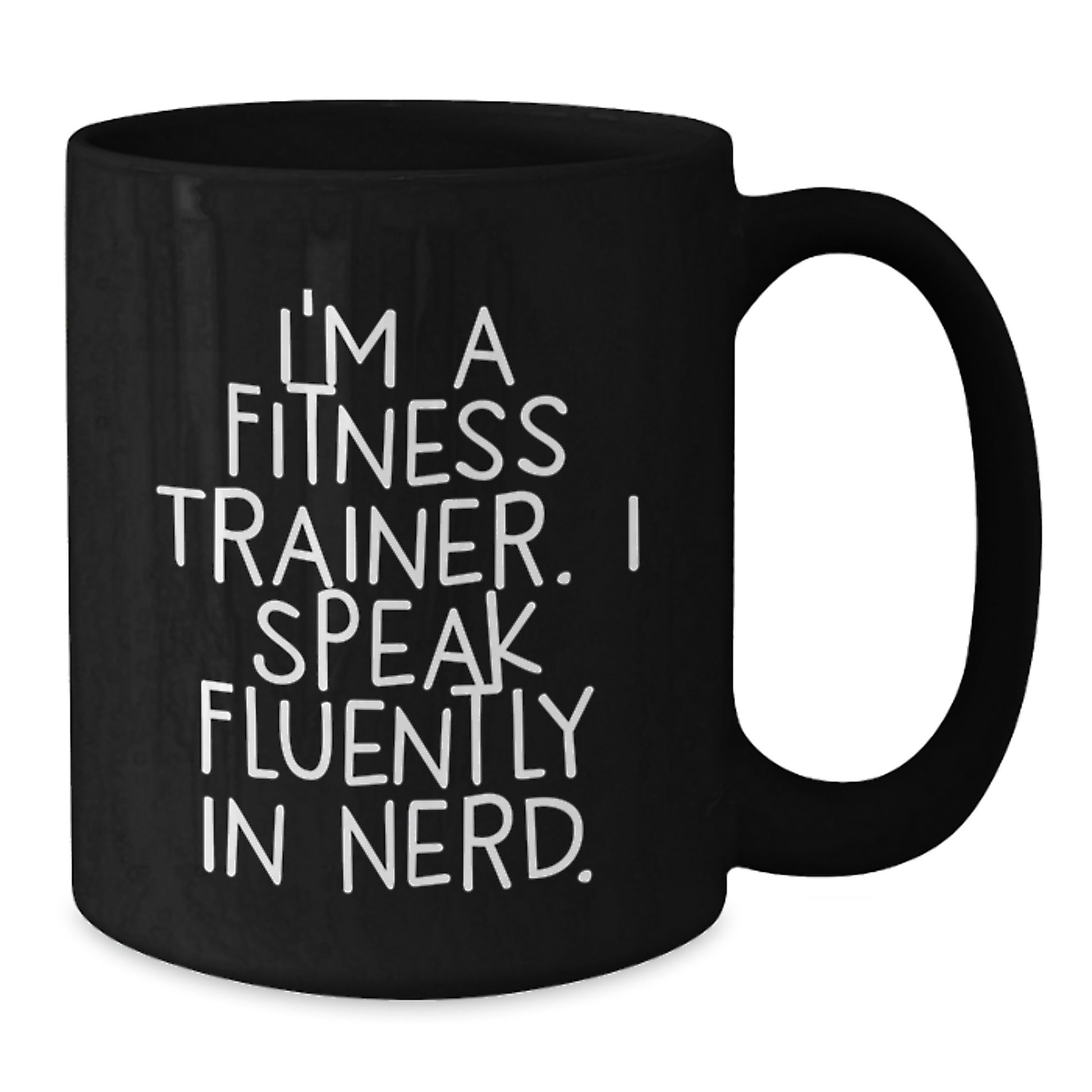 Funny Fitness Trainer Gifts from Men, Friends, or Family - Inspirational Black Coffee Mug 'I Speak Fluently In genius' for Christmas Unique Gifts for Fitness Trainers - Additional