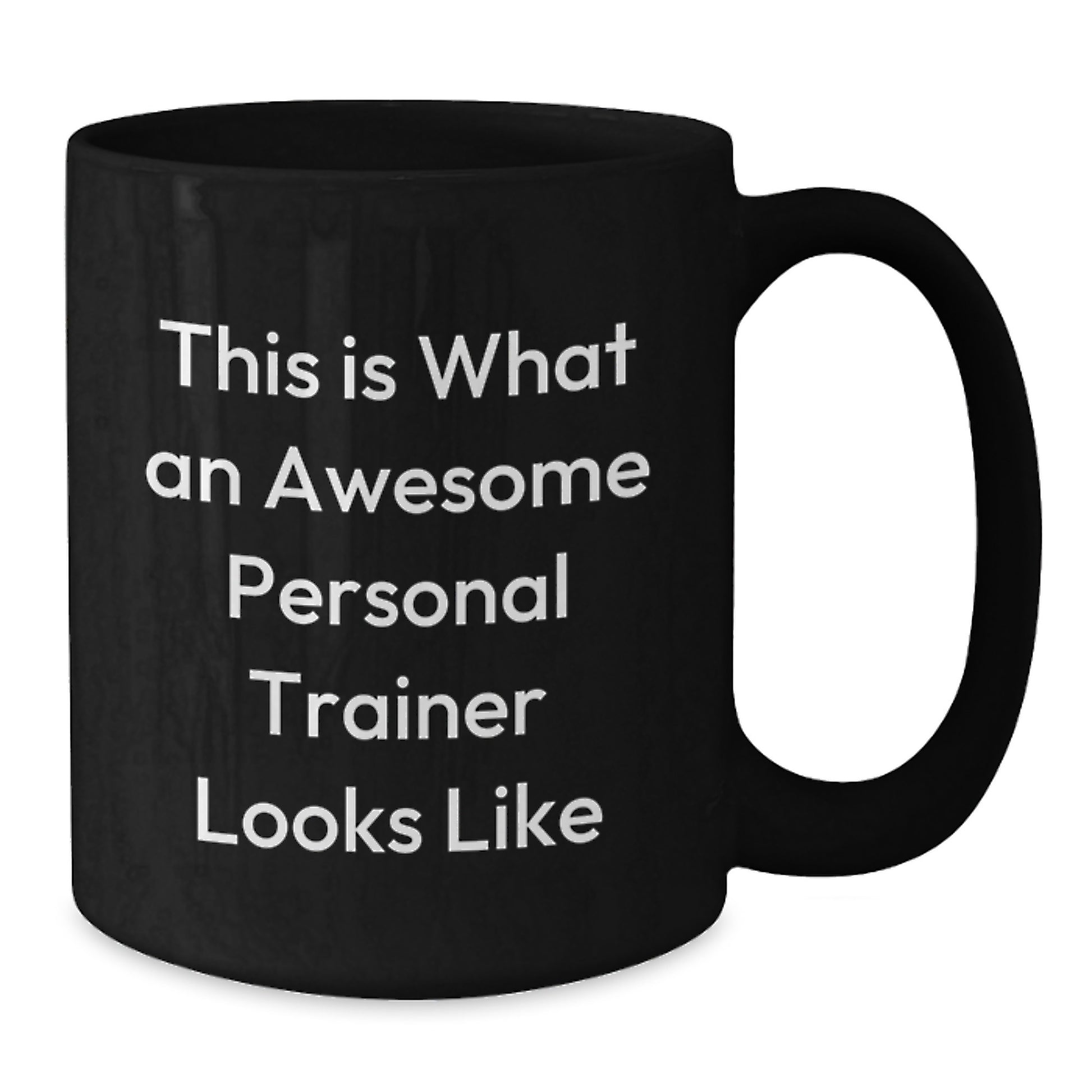 Funny Personal Trainer Christmas Unique Gifts from Friends for Men Black Coffee Mugs with This Is What An Awesome Personal Trainer Looks Like Quote - Additional