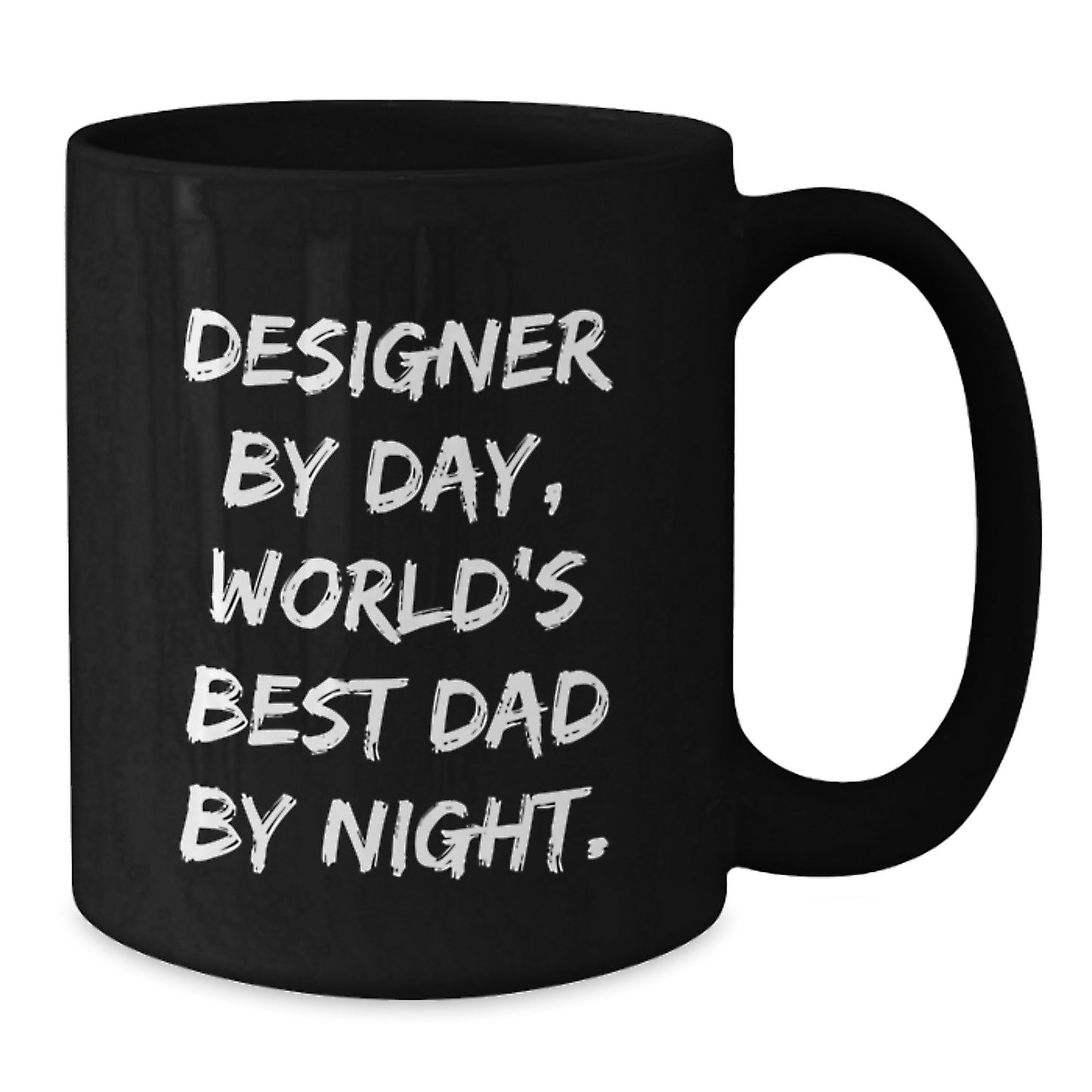 Gifts from Dad for Designer By Day, World's Best Dad By Night., Funny Black Coffee Mug Christmas Unique Gift - Additional