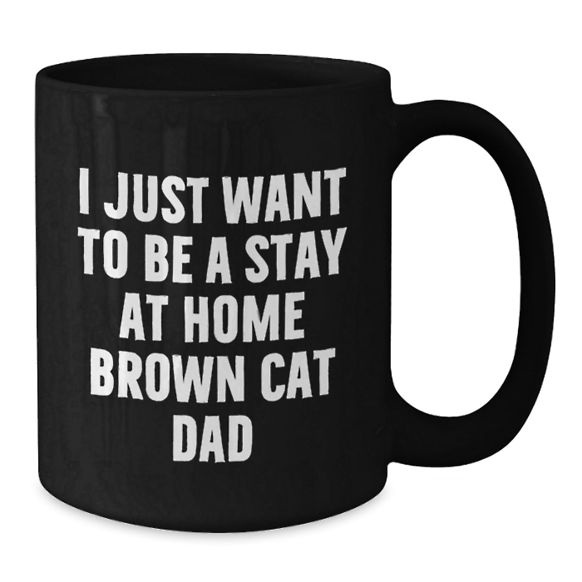 Funny Brown Cat Dad Gifts from Family for Graduation Unique Brown Cat Lover Mug, I Just Want To Be A Stay At Home Brown Cat Dad Quote on Black Coffee Mug - Additional