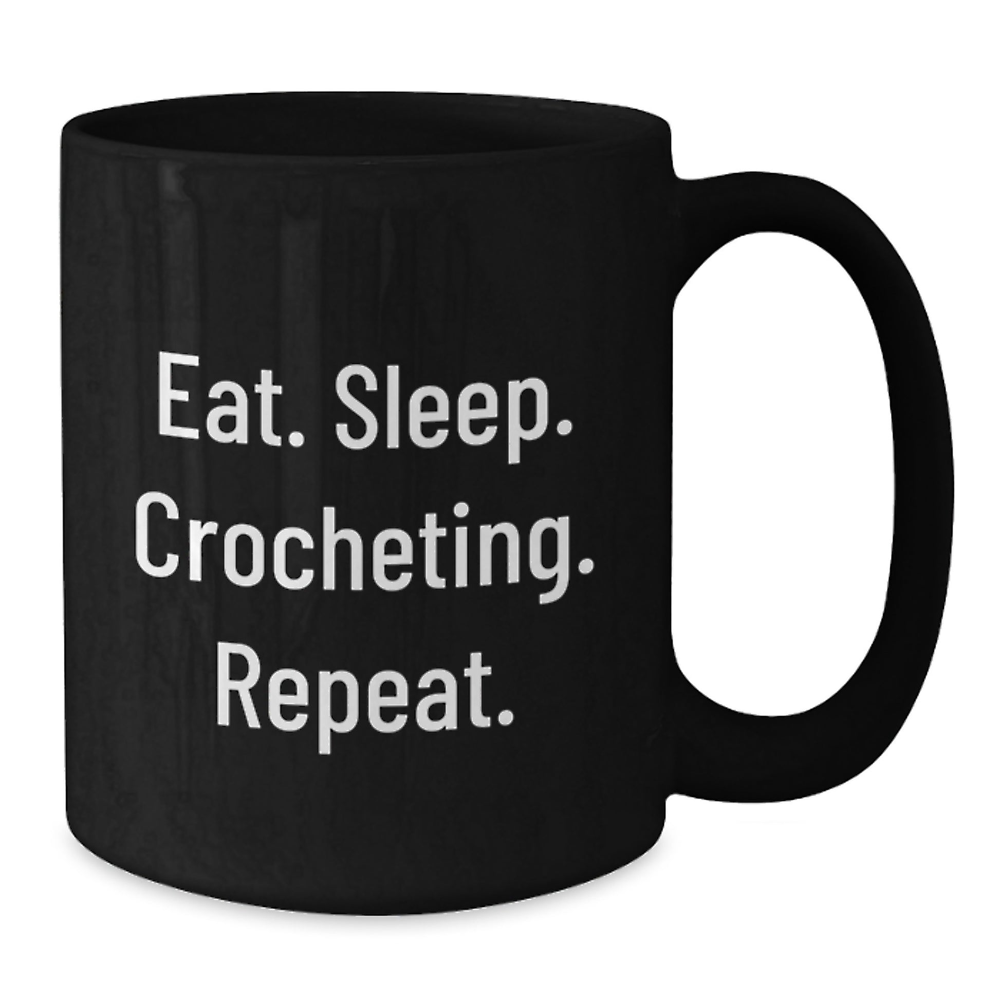Funny Crocheting Gifts from Family for Women Black Coffee Mug Eat Sleep Crochet Repeat - Additional