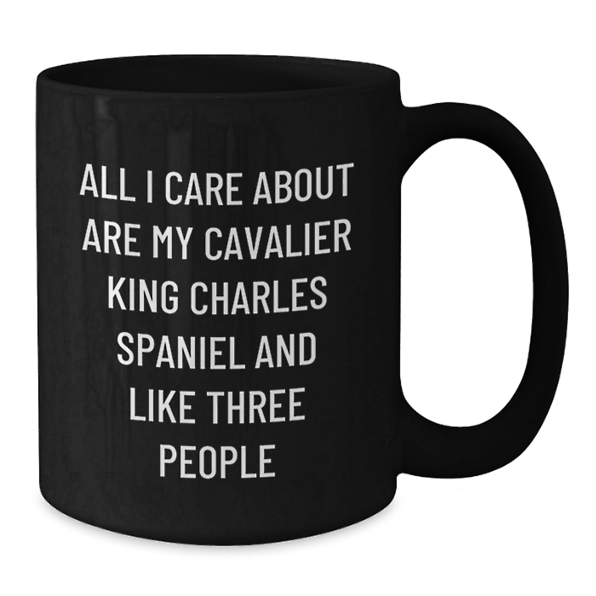 Cavalier King Charles Spaniel Dog Lover Funny Black Coffee Mug Gifts from Men to Women for Valentine's - Additional