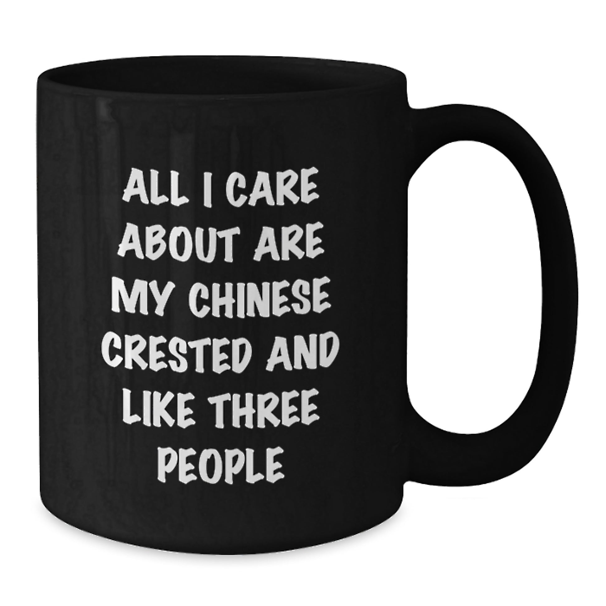 Funny Valentine's Gifts for Chinese Crested Dog Lovers from Friends | Black Coffee Mug - Additional