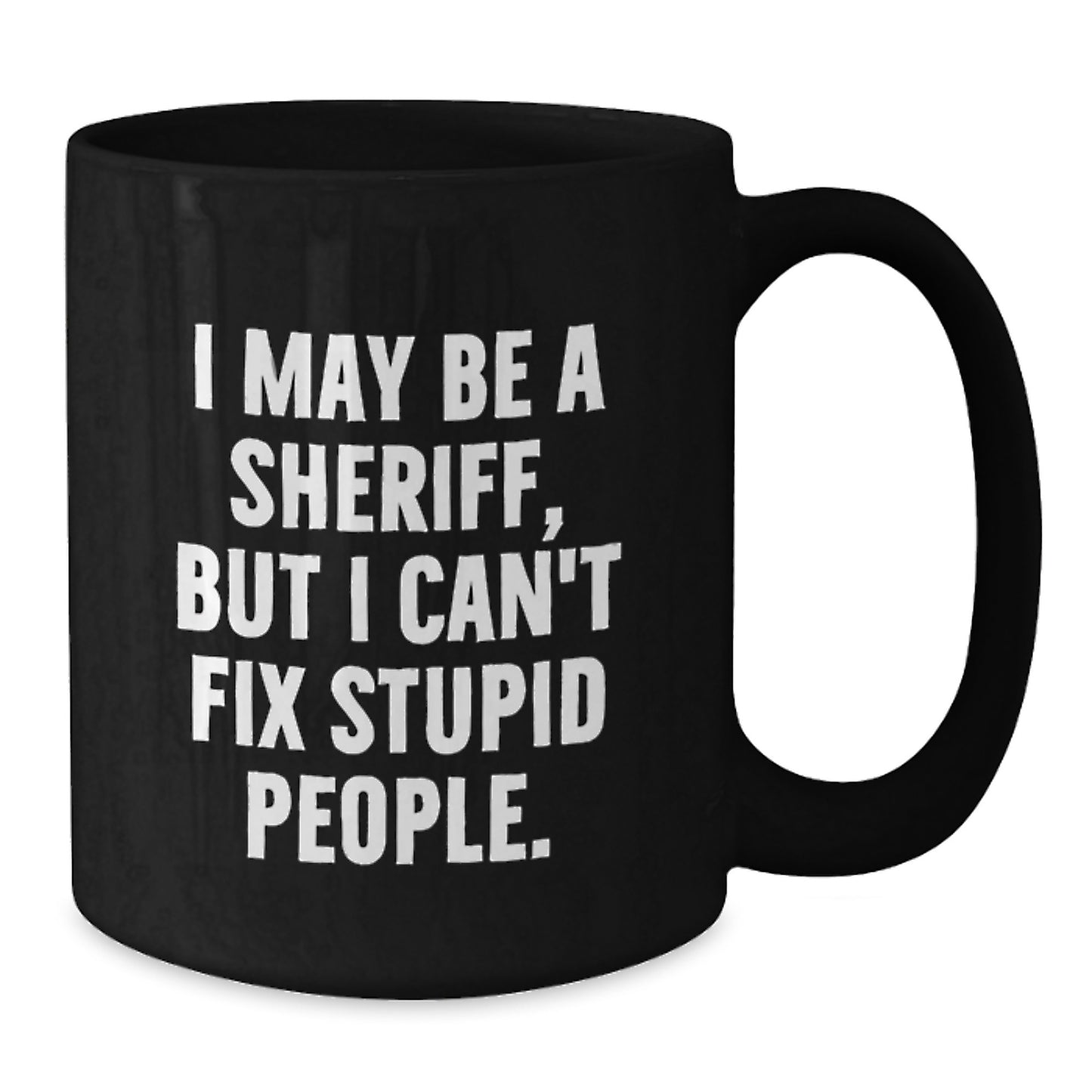 Sheriff Keepsake Ceramic Black Mug for Him 11oz Birthday Microwave Gift - Additional