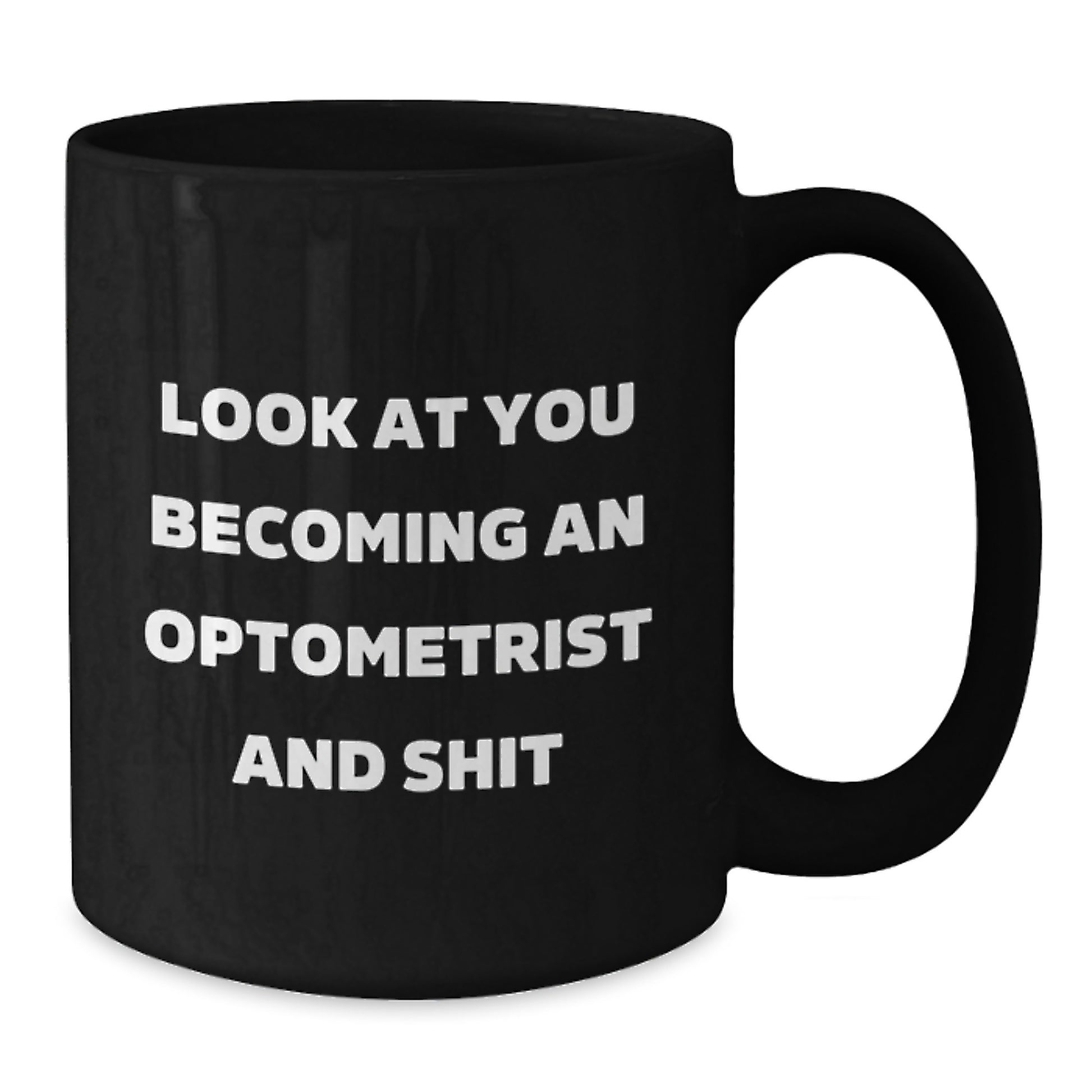 Gifts for Optometrist Men, Funny Inspirational Black Coffee Mug for Graduation Day, Optometrist Gifts from Family - Additional