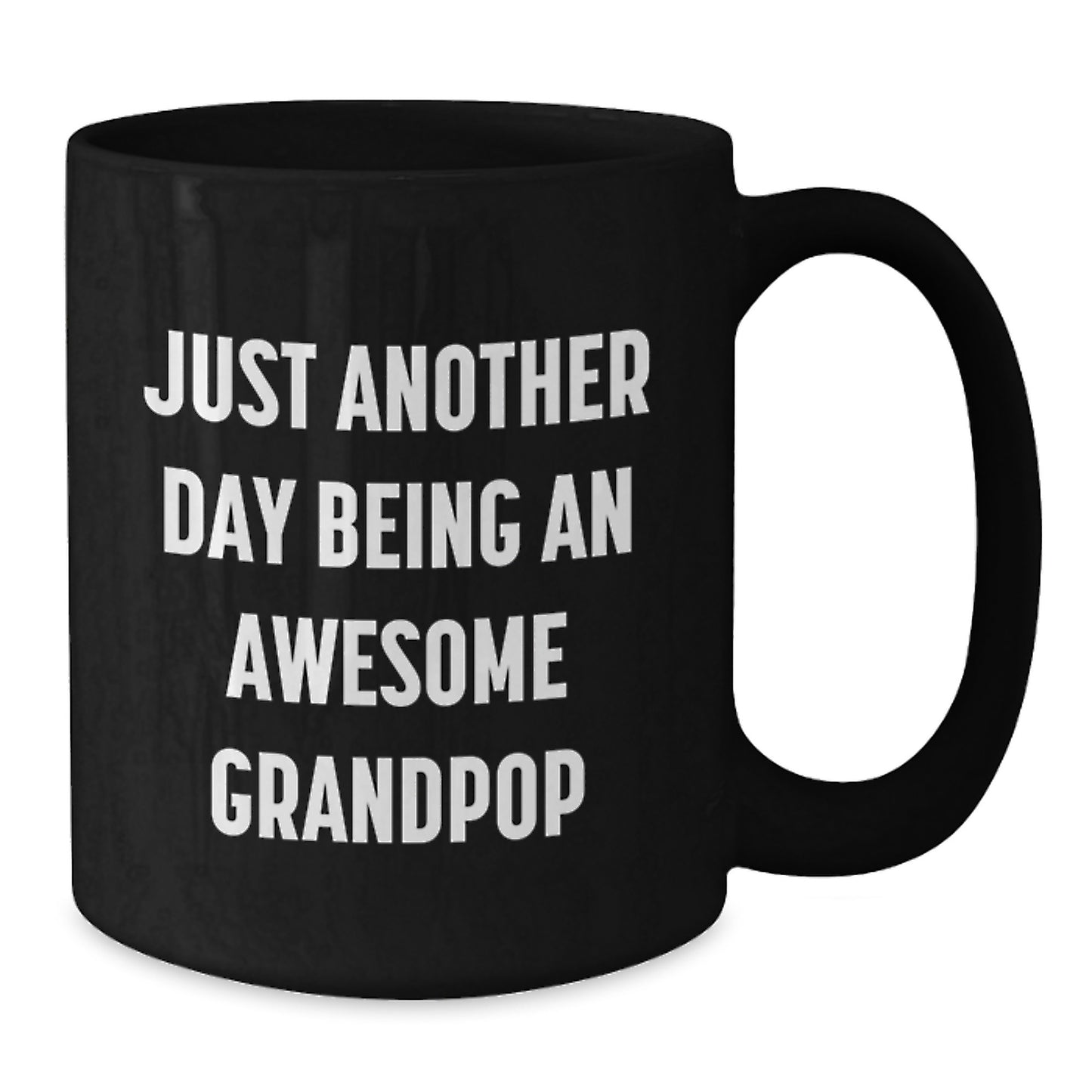 Funny Grandpop Gifts, Birthday Unique Mugs for Men, Black Coffee Mug with Quote 'Just Another Day Being An Awesome Grandpop', Gifts from Family - Additional