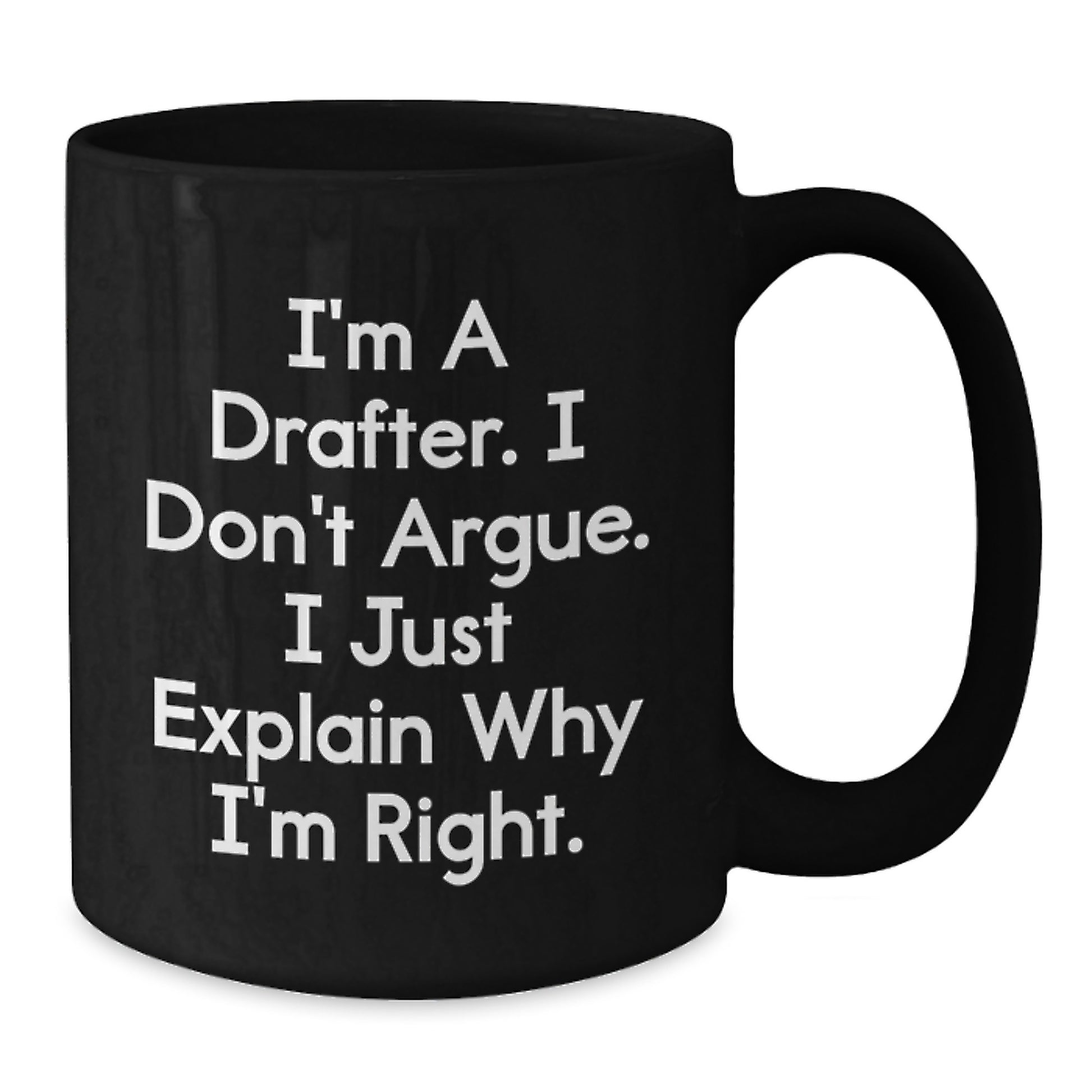 Funny Drafter Gifts for Him, Gift from Friends, Inspirational Black Coffee Mug, Graduation Unique Gifts - Additional