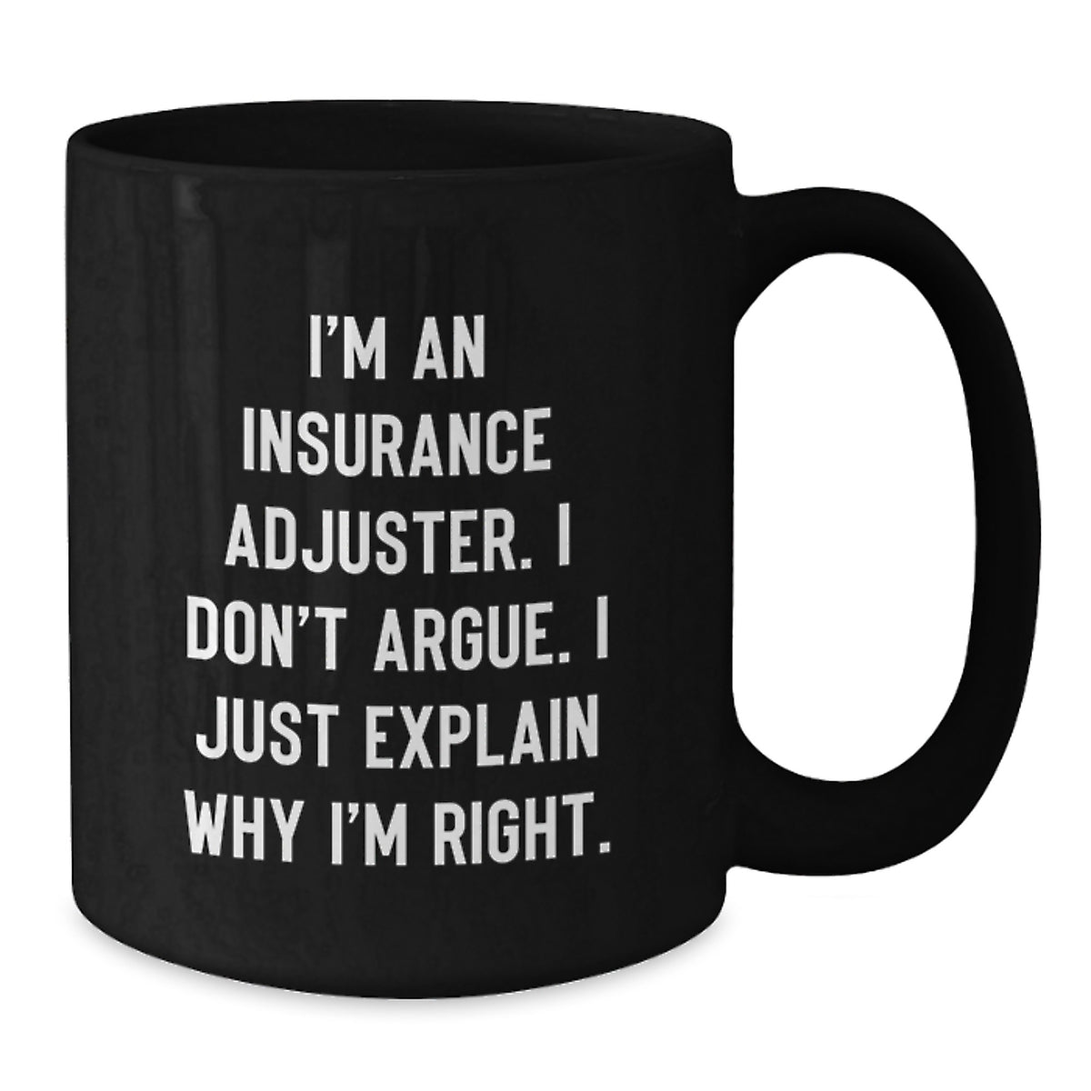 Insurance Adjuster Keepsake Black Coffee Mug for Him Christmas Gift - Additional