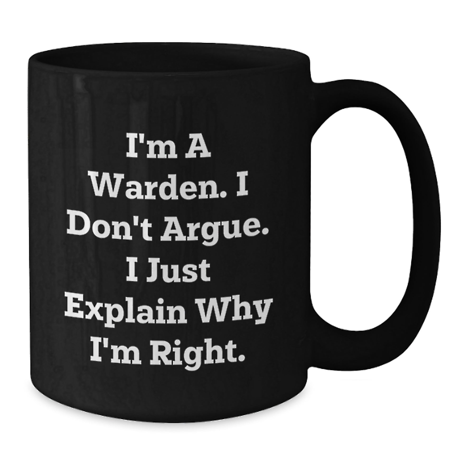 Warden Graduation Unique Gifts from Friends and Family - Funny 'I'm A Warden' Black Coffee Mug, 11oz or 15oz Ceramic Mug, Microwave and Dishwasher Safe - Additional