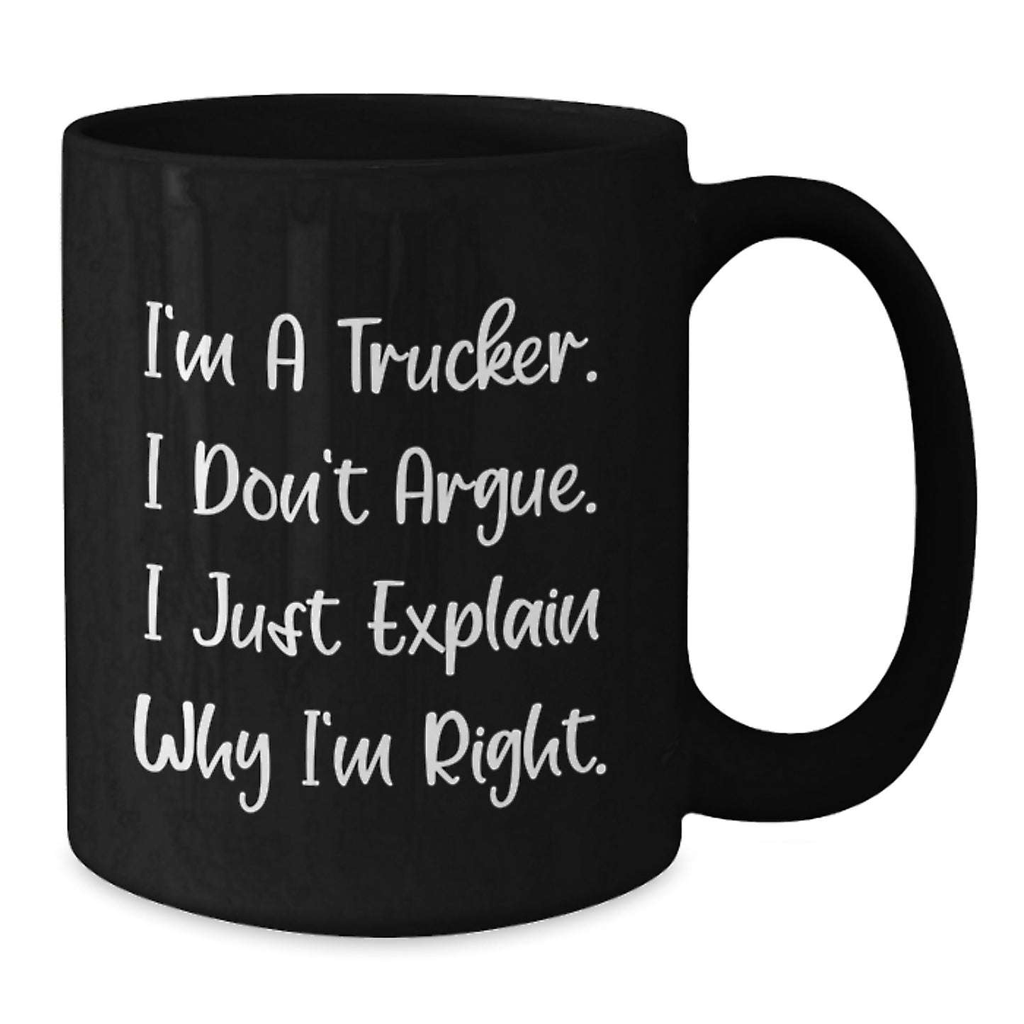 Trucker Gifts from Family, Funny Black Coffee Mug for Men, Graduation Unique Gifts for Trucker - Additional