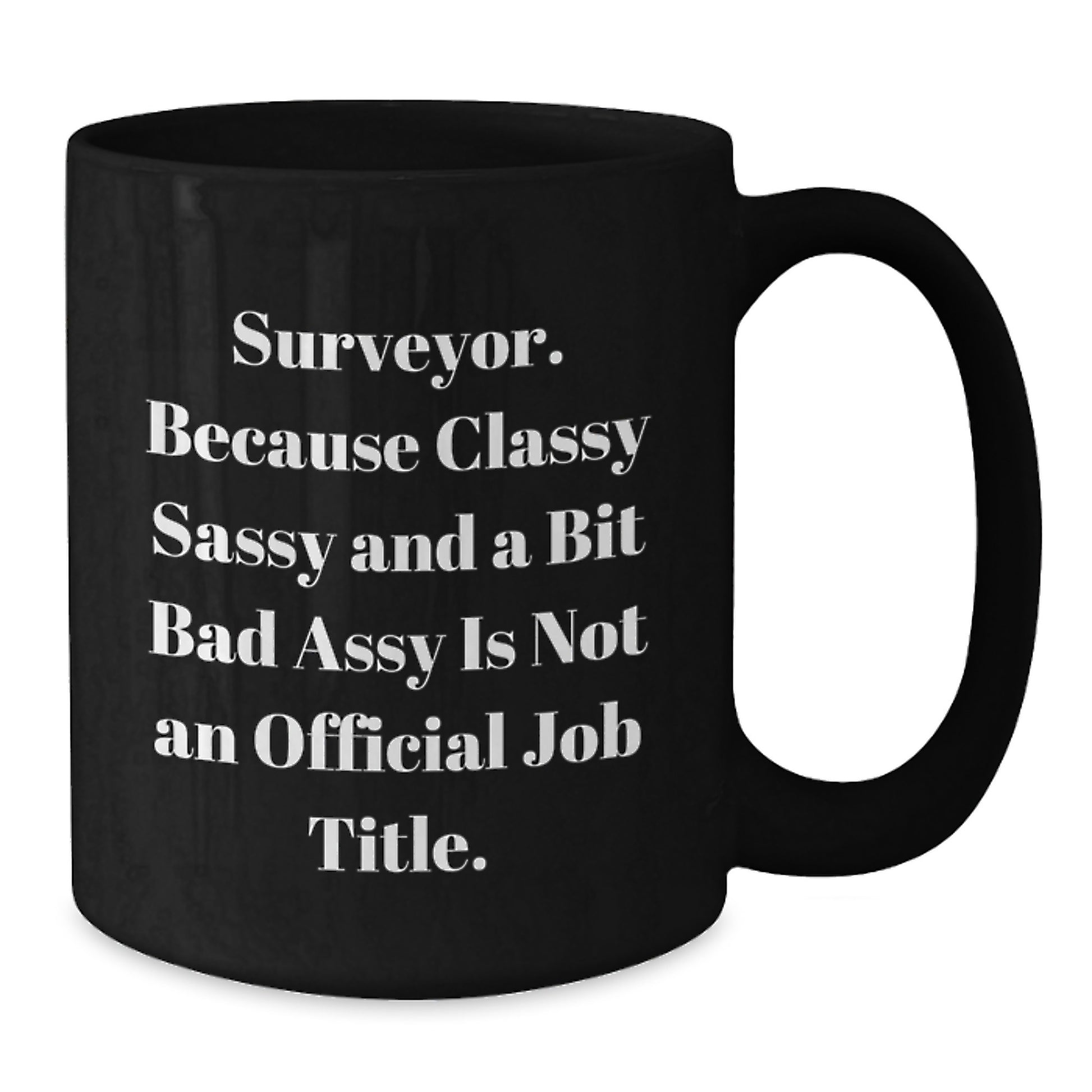 Funny Surveyor Gifts for Mother's Day - Classy Sassy Surveyor Black Coffee Mug Gifts from Friends for Surveyor - Additional