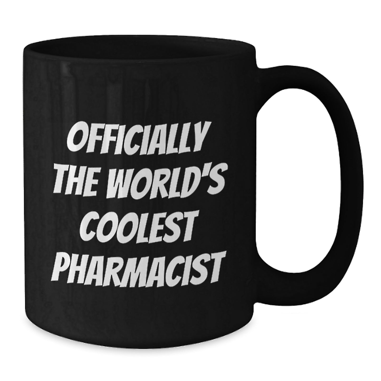 Funny Pharmacist Gifts from Friends for Men - Officially The World's Coolest Pharmacist Black Coffee Mug, Graduation Unique Gifts - Additional