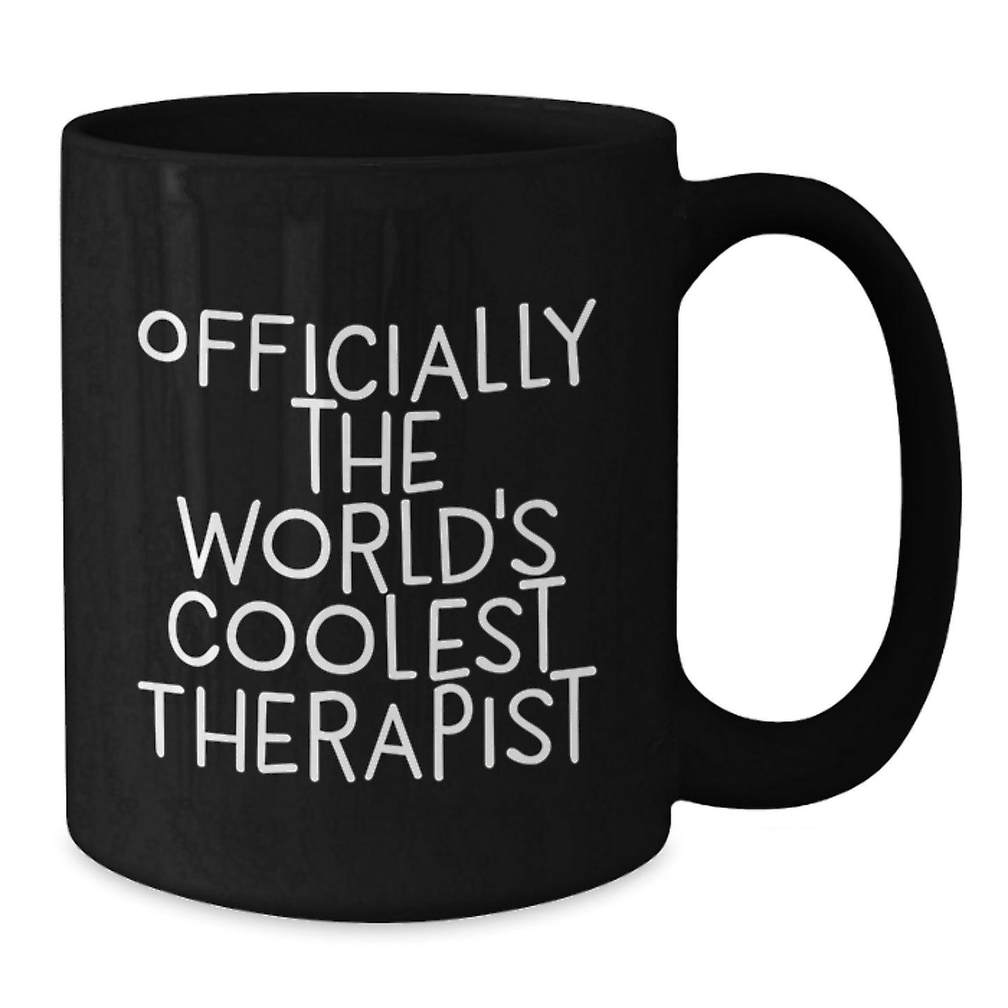 Funny Therapist Gifts from Friends - Officially The World's Coolest Therapist Black Coffee Mug for Graduation Unique Gifts for Men - Additional