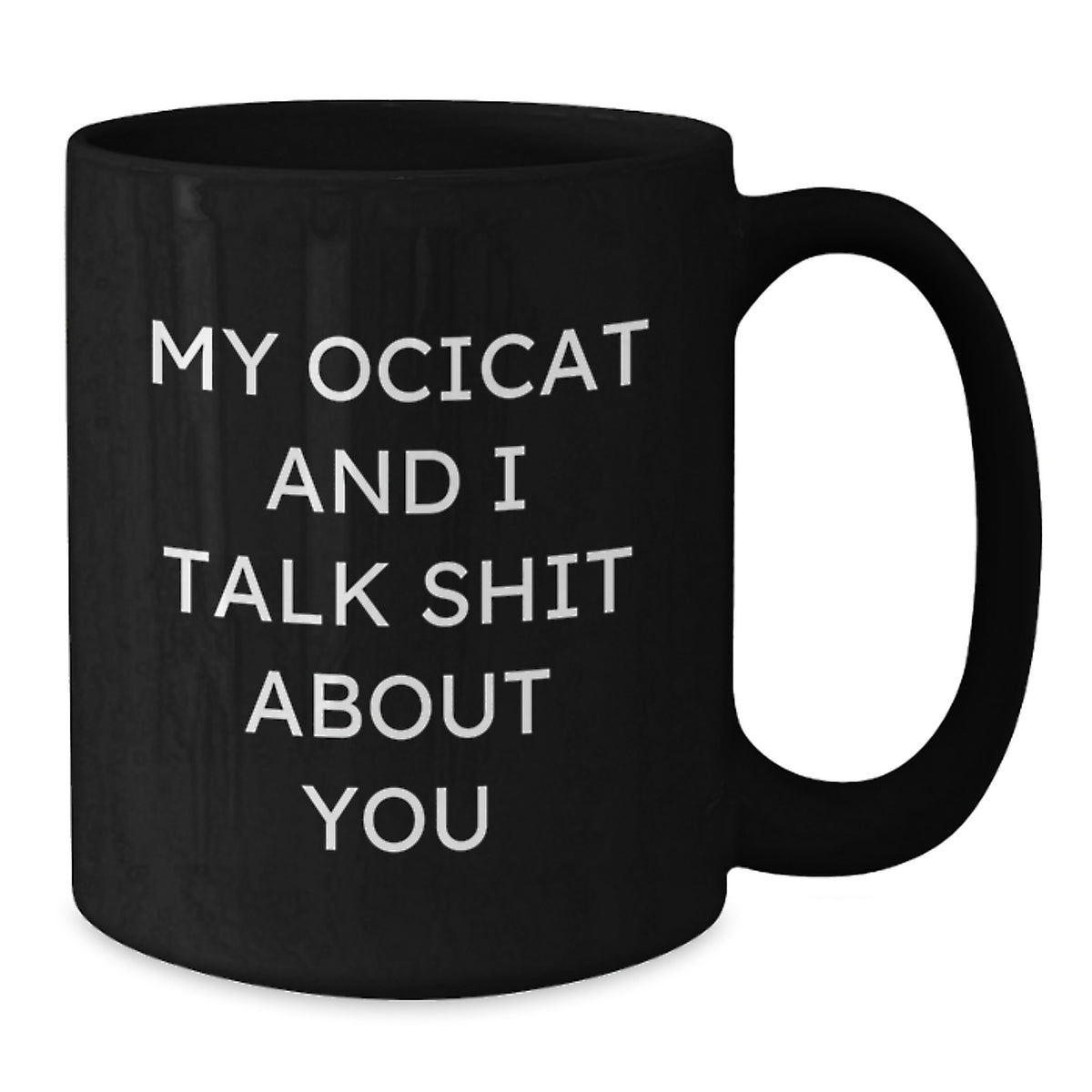 Funny Ocicat Black Coffee Mugs Gifts for Friends from Family, Unique Christmas Unique Gifts for Ocicat Lovers, I and My Ocicat Talk Shit About You - Additional