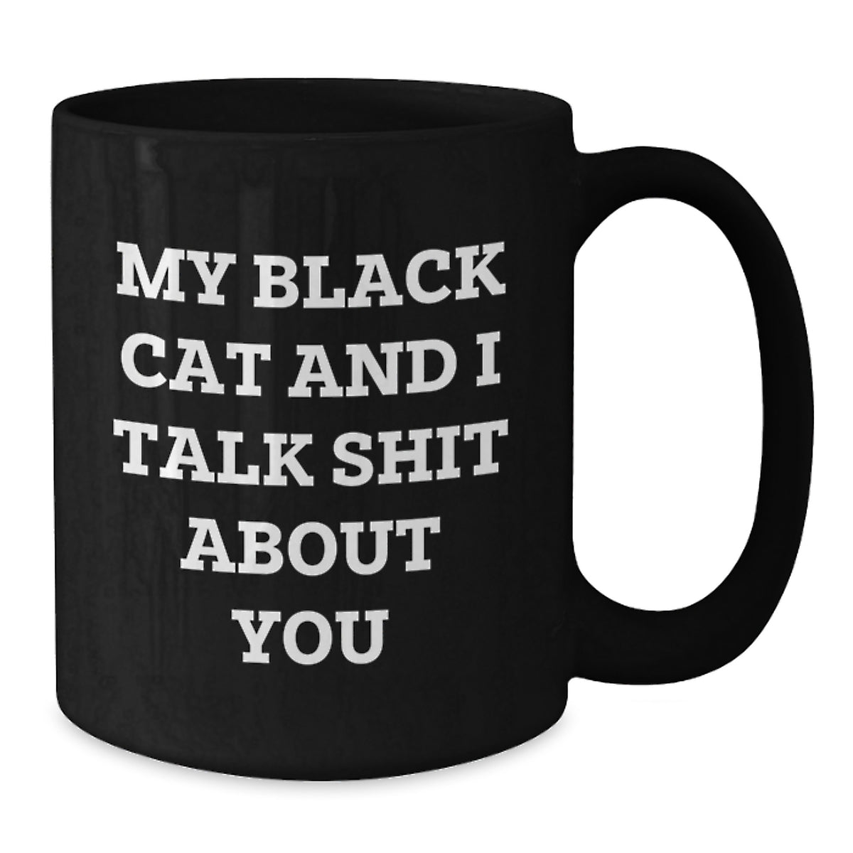 Funny Black Cat Gifts from Friends for Valentine's Black Coffee Lover - 'My Black Cat And I Talk Shit About You' Quote - Additional