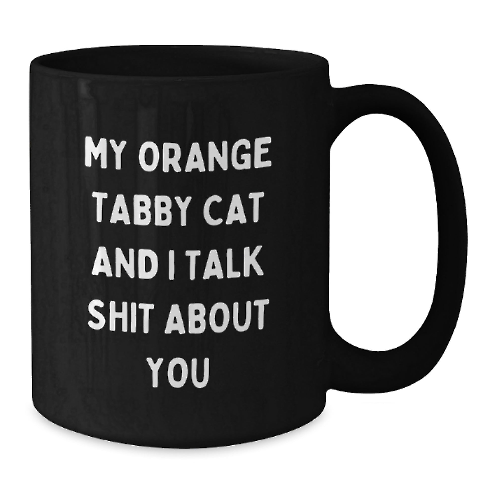 Funny Orange Tabby Cat Black Coffee Mug, Gifts from Men for Orange Tabby Cat Lovers, Father's Day Unique Gifts - Additional