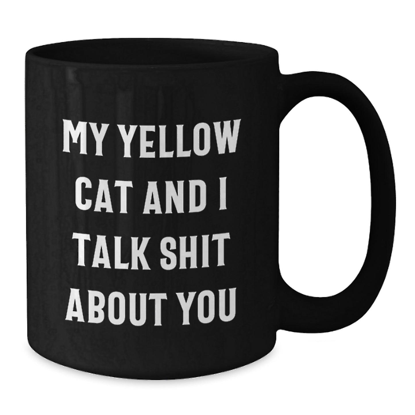 Funny Gifts from Friends to Yellow Cat Lovers, Black Coffee Mug for Graduation Unique Gifts - Additional