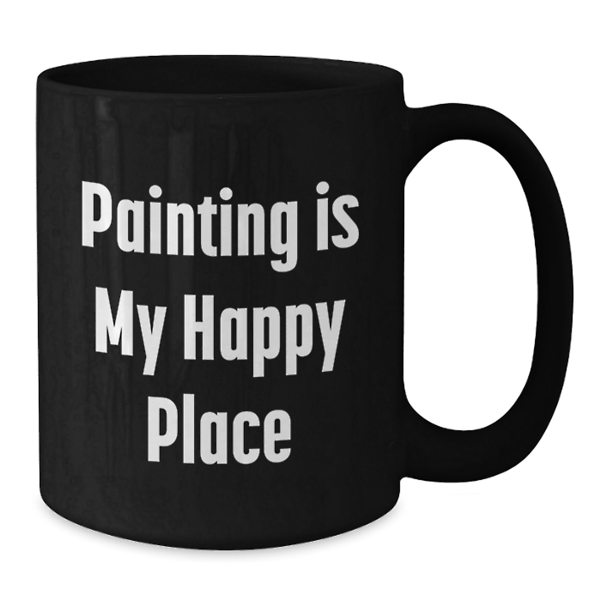 Graduation Gift Painting Is My Happy Place Black Mug for Her Present - Additional