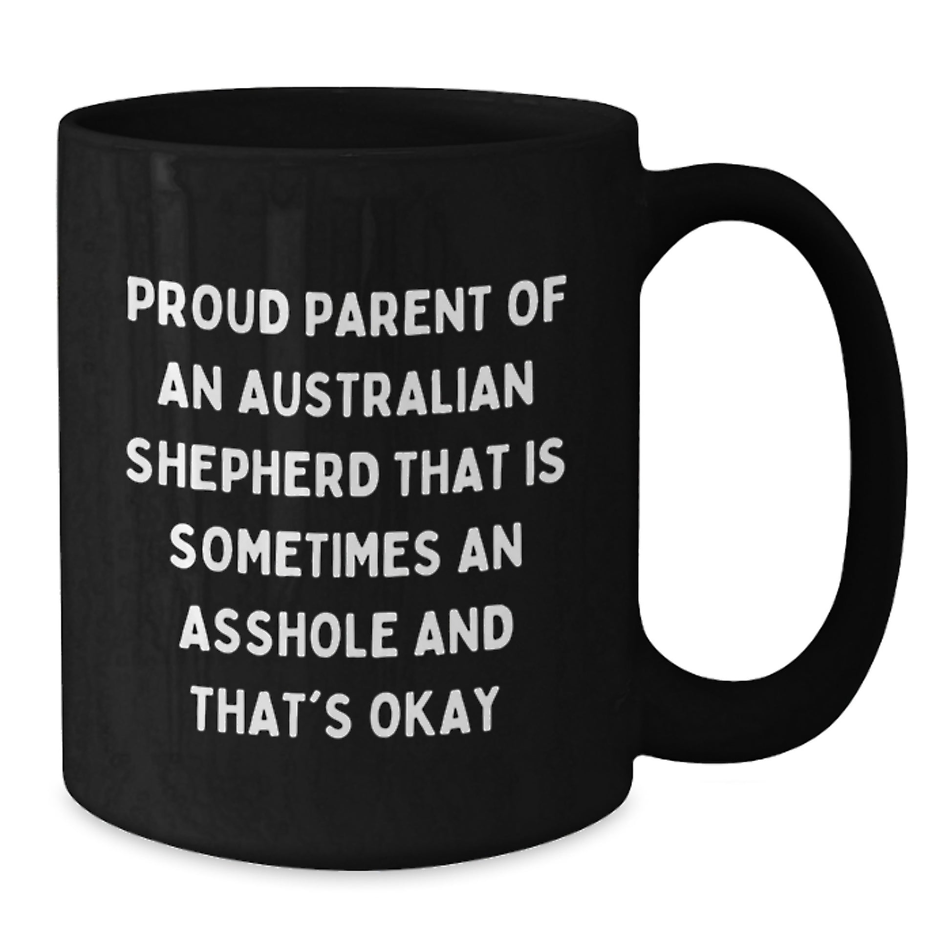 Funny Australian Shepherd Dog Mom Graduation Unique Gifts from Dad to Proud Australian Shepherd Dog Parent Black Coffee Mug for Australian Shepherd Dog Lover - Additional