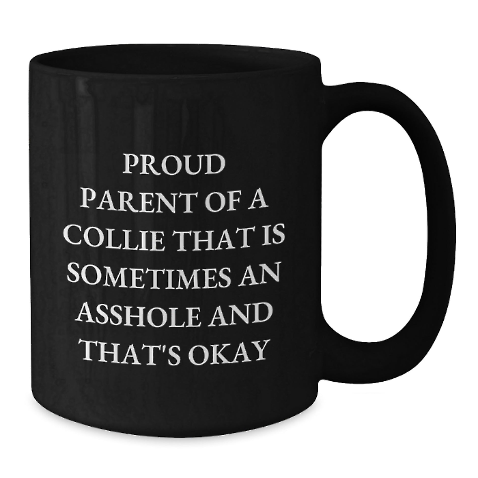 Collie Dog Keepsake Birthday Gift for Him 11oz Black Ceramic Coffee Mug - Additional