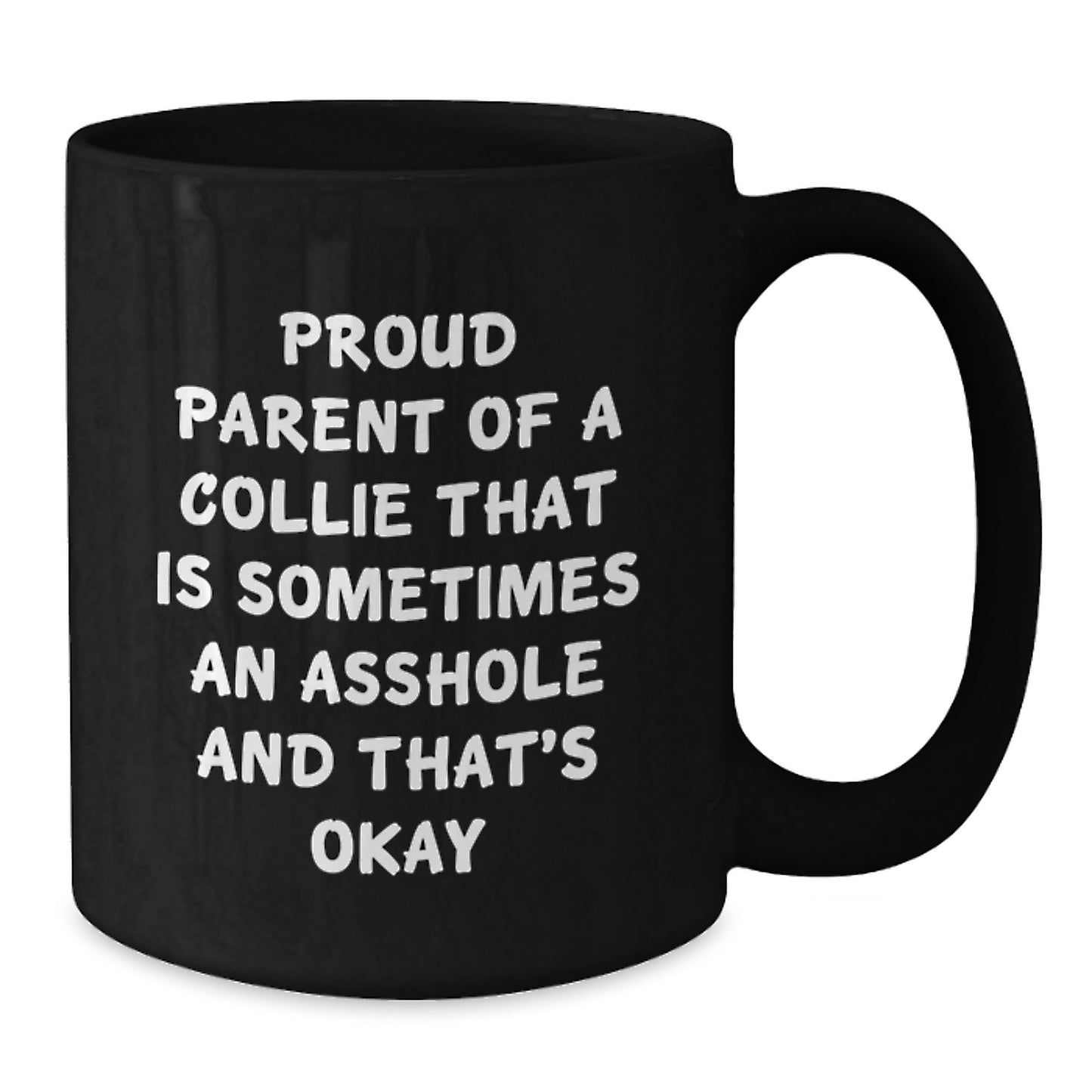 Birthday Gift Present for Her Collie Dog Black Coffee Mug - Additional