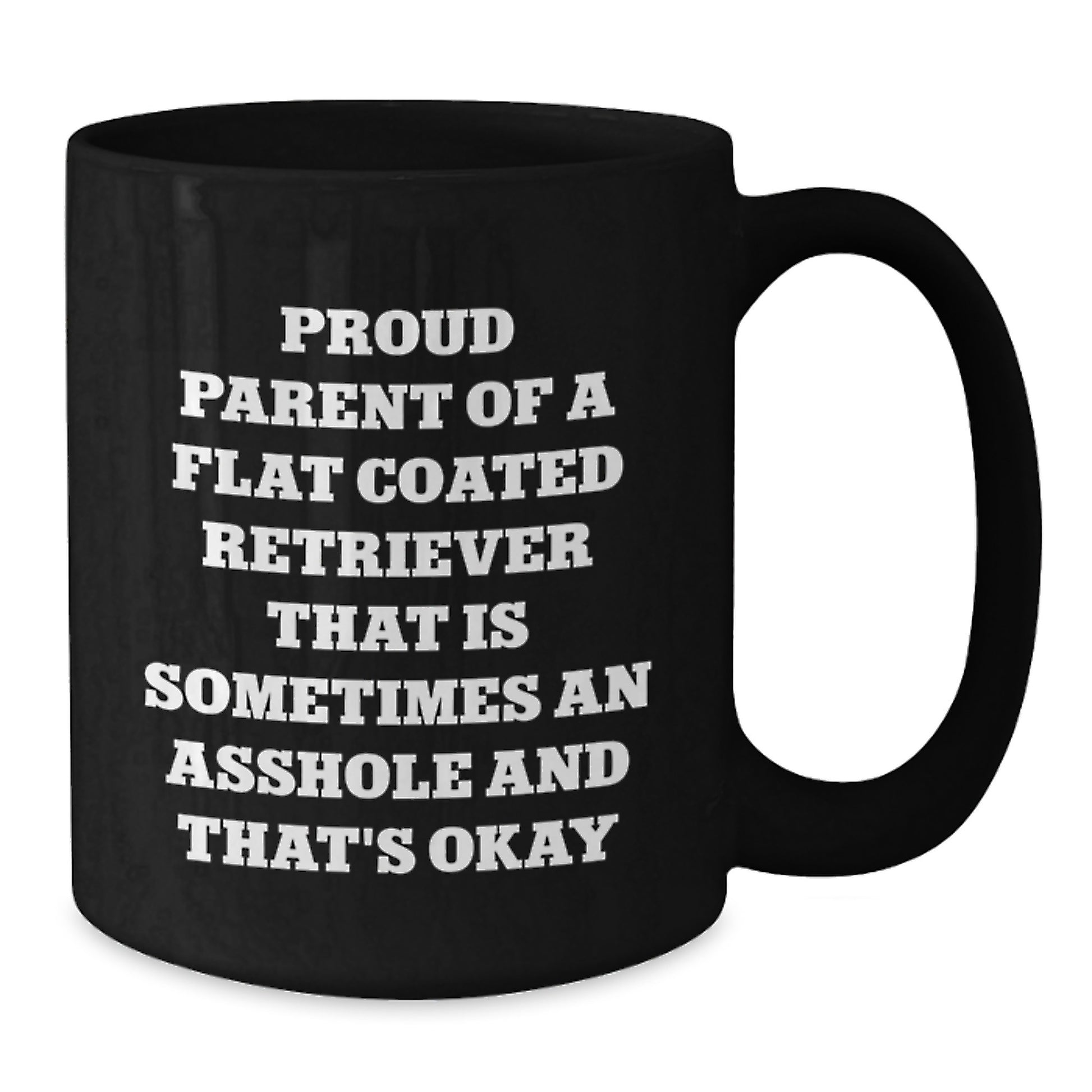 Funny Flat Coated Retriever Dog Gifts for Men, Women, Friends, Coworkers - Proud Parent Mug, Black Coffee Mug, Birthday Unique Gifts from Family - Additional