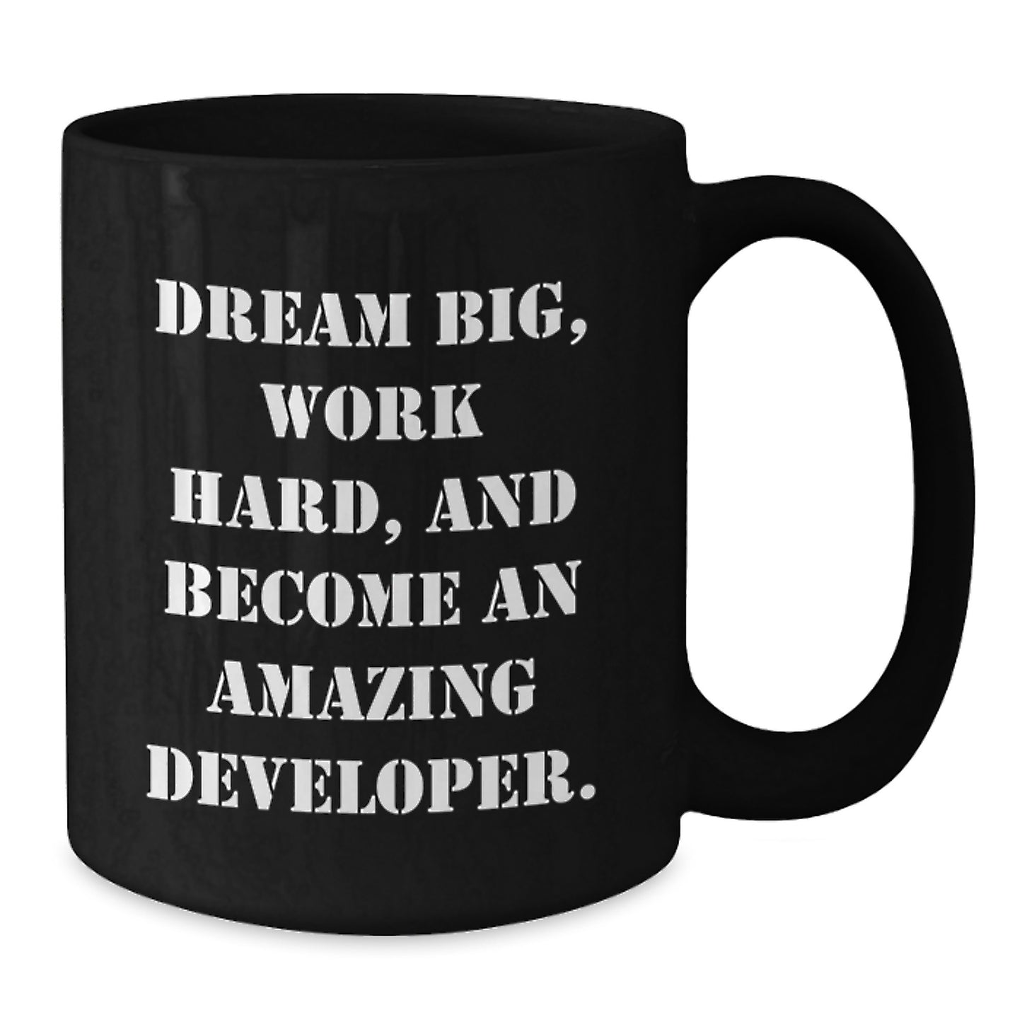 Funny Developer Gifts for Men, Inspirational Black Coffee Mug for Programmer Friends, Gift from Family for Birthday - Additional