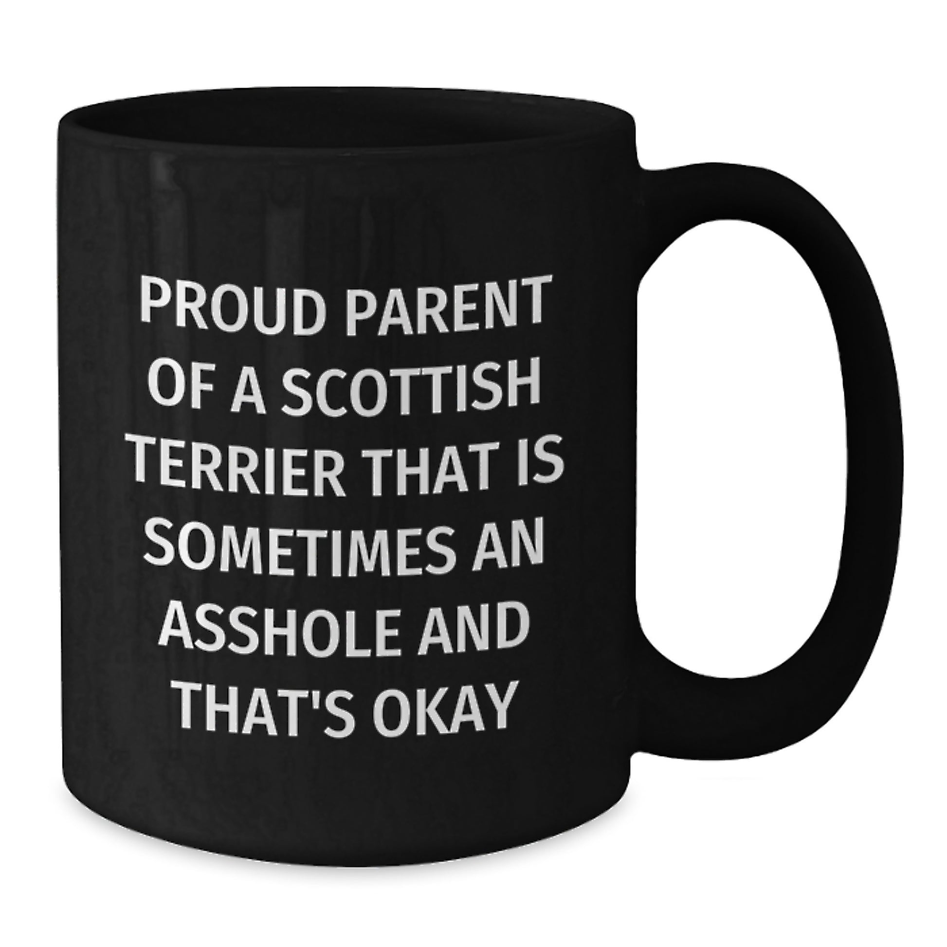 Funny Scottish Terrier Dog Mom Dad Black Coffee Mug Graduation Unique Gifts for Men Women Friends Coworkers Family - Additional
