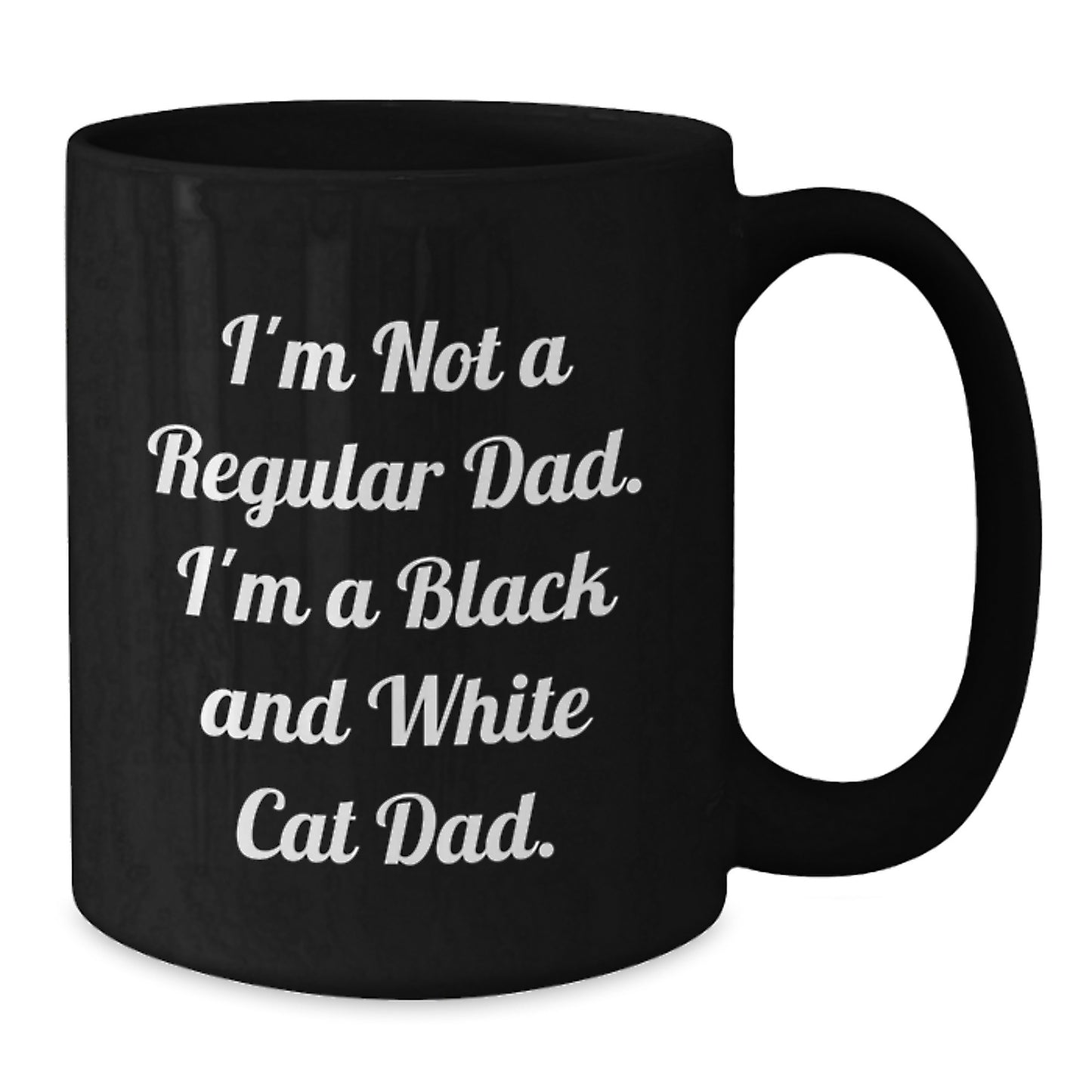 Funny Black and White Cat Dad Gifts from Dad to Graduates, Unique Black Coffee Mug, Black and White Cat Lover Mug - Additional