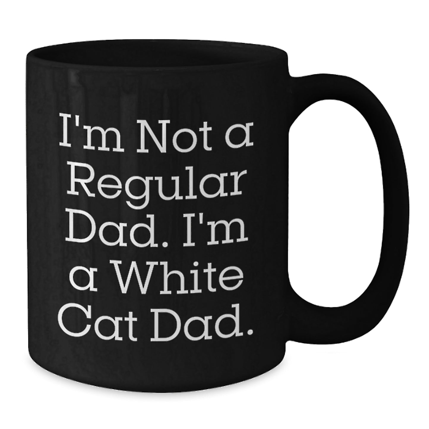 Funny White Cat Dad Black Coffee Mug Gifts for Men Women Friends Coworkers Family Unique Christmas - Additional