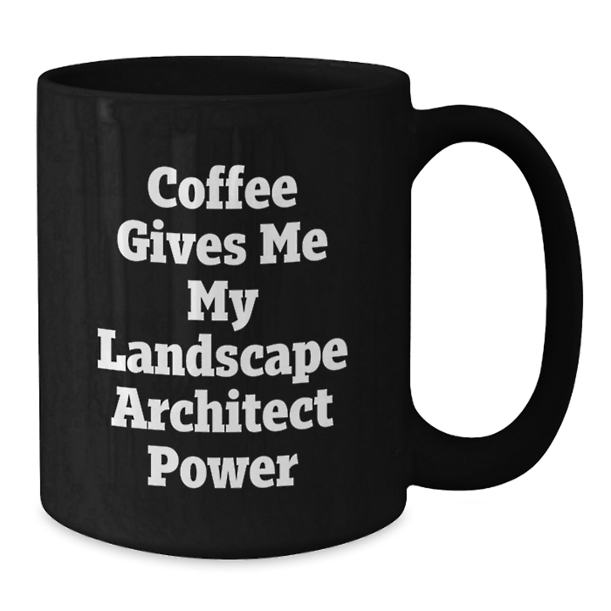 Funny Landscape Architect Christmas Unique Gifts from Friends for Men Black Coffee Mug - Coffee Gives Me My Landscape Architect Power - Additional