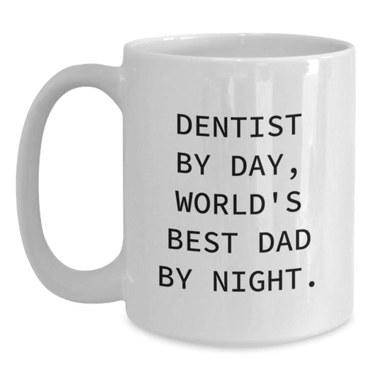 Funny Dentist Gifts for Men, World's Best Dad Mugs Christmas Unique Presents from Family - Main