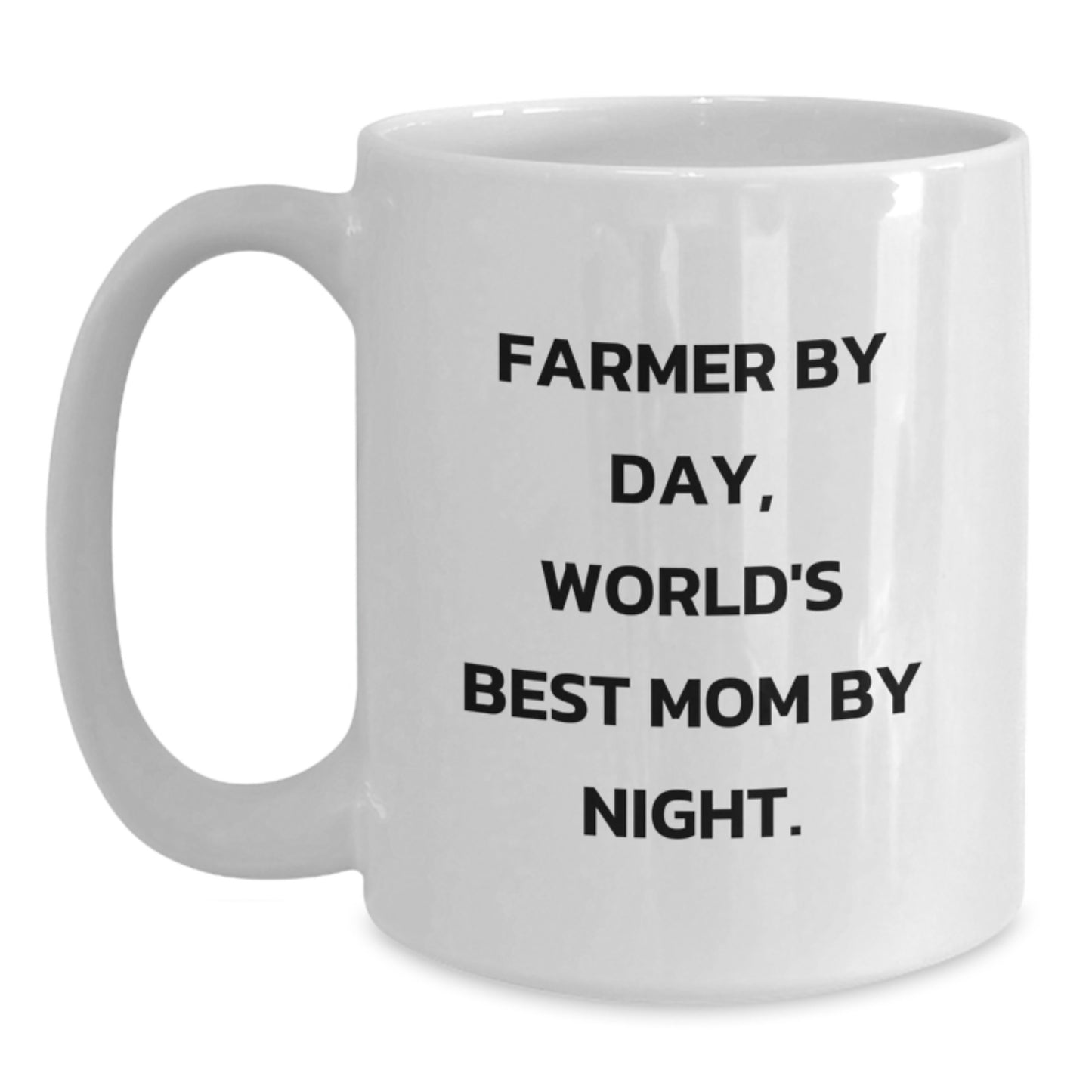 Funny Farmer Mugs Gifts from Friends for Farmers White Coffee Mugs World's Best Mom by Night, Christmas Unique Gifts for Her - Main