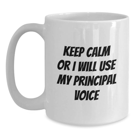 Funny Principal White Coffee Mugs Gifts for Principal from Family Funny Principal Voice - Main