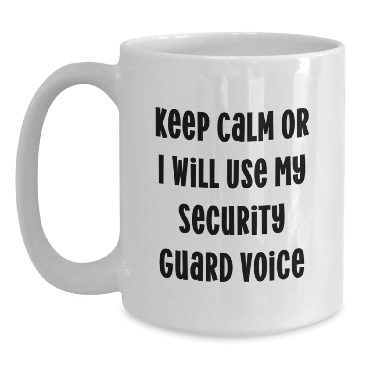 Funny Security Guard Gifts from Family for Birthday Unique White Coffee Mugs, Keep Calm Security Guard Voice Funny Mug for Security Guard Men Women Friends Coworkers - Main