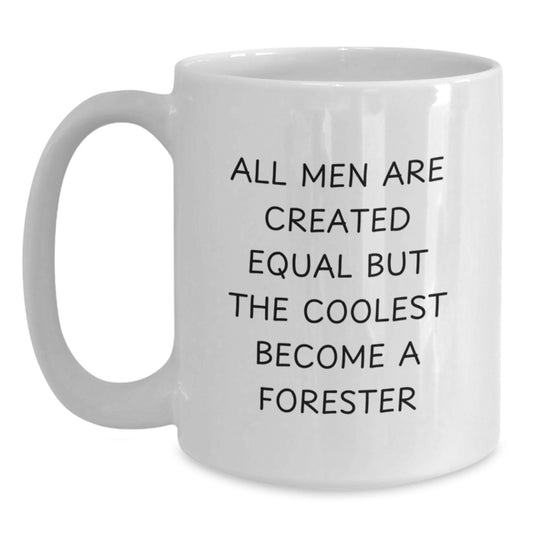 Funny Forester Gifts for Men, White Coffee Mugs from Friends, Unique Christmas Unique Gifts for Forester Enthusiasts - Main