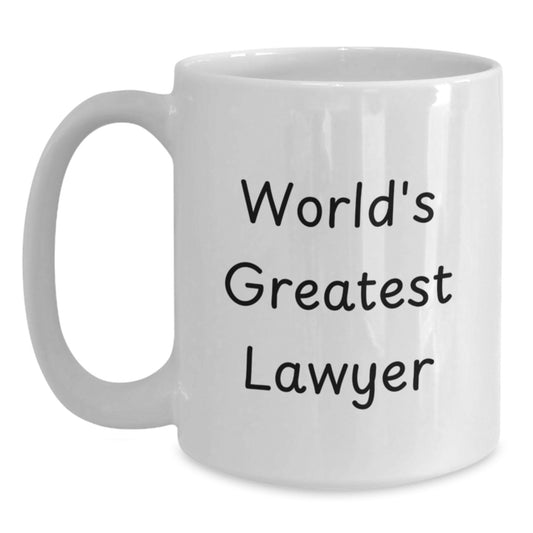 Funny Lawyer Gifts from Men for World's Greatest Lawyer White Coffee Mug Valentine's Unique Presents - Main