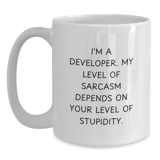 Funny Developer Gifts, White Coffee Mug, 'I'm A Developer', Humorous Present for Christmas, Gifts for Men and Women, Friends, Colleagues, Family - Main