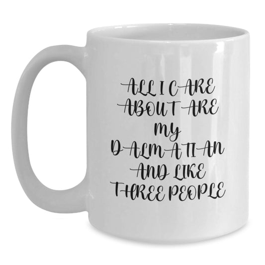 Dalmatian Dog Lover Gifts from Women to Men Funny Dalmatian Dog Valentine's White Coffee Mug - Main