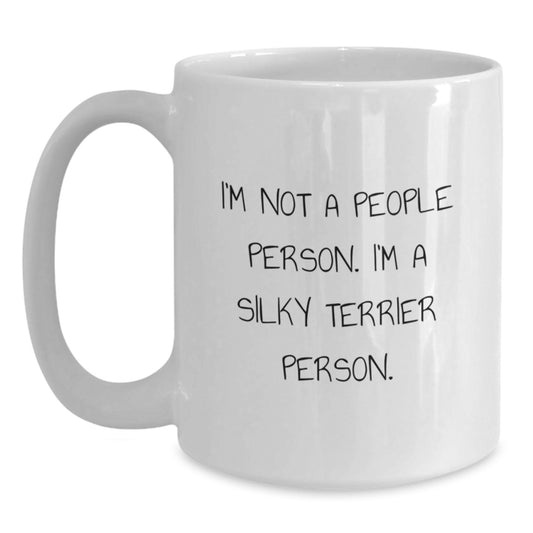Funny Silky Terrier Dog White Coffee Mug Gifts from Men to Family on Valentine's - Main
