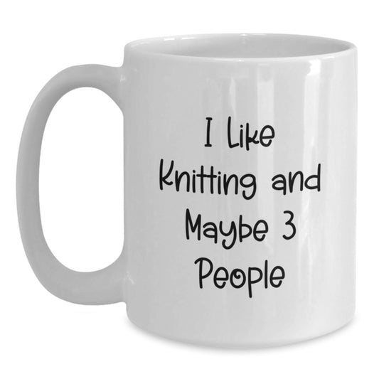 Funny Knitting Quotes White Coffee Mug, Gift for Knitting Enthusiast from Friends, Gifts for Men Women Family on Graduation - Main