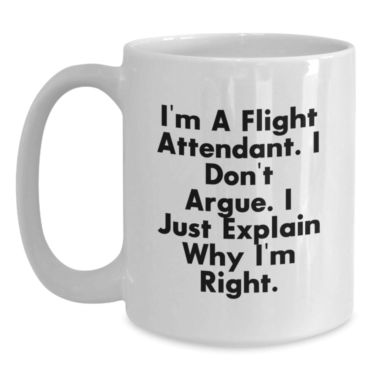 Christmas Gift for Her - Flight Attendant Quote Present White Coffee Mug - Main