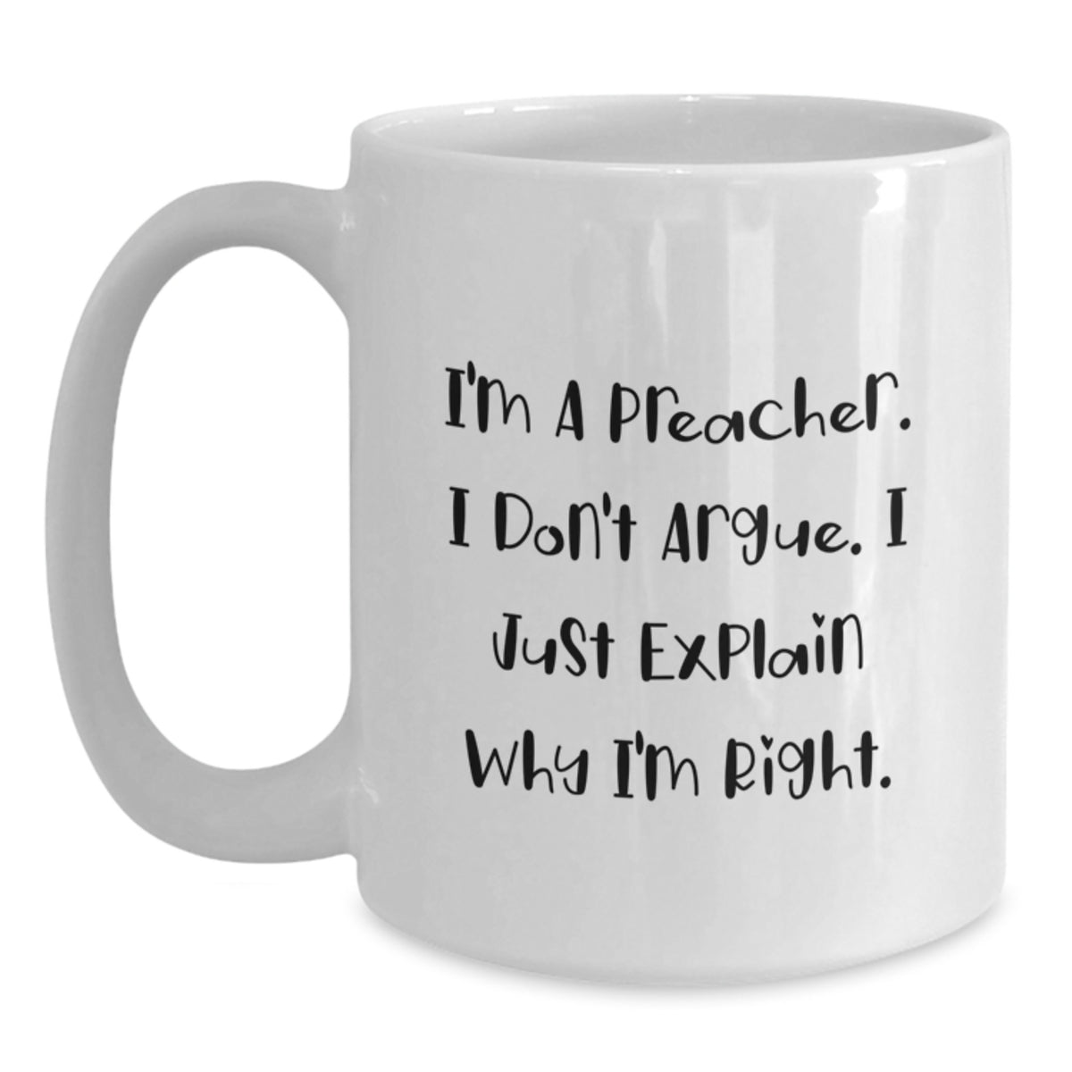 Preacher Keepsake Ceramic White Coffee Mug for Him Christmas Gift - Main
