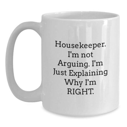 Funny Housekeeper Gifts from Friends and Family for Housekeeper - White Coffee Mug Christmas Unique Presents - Main