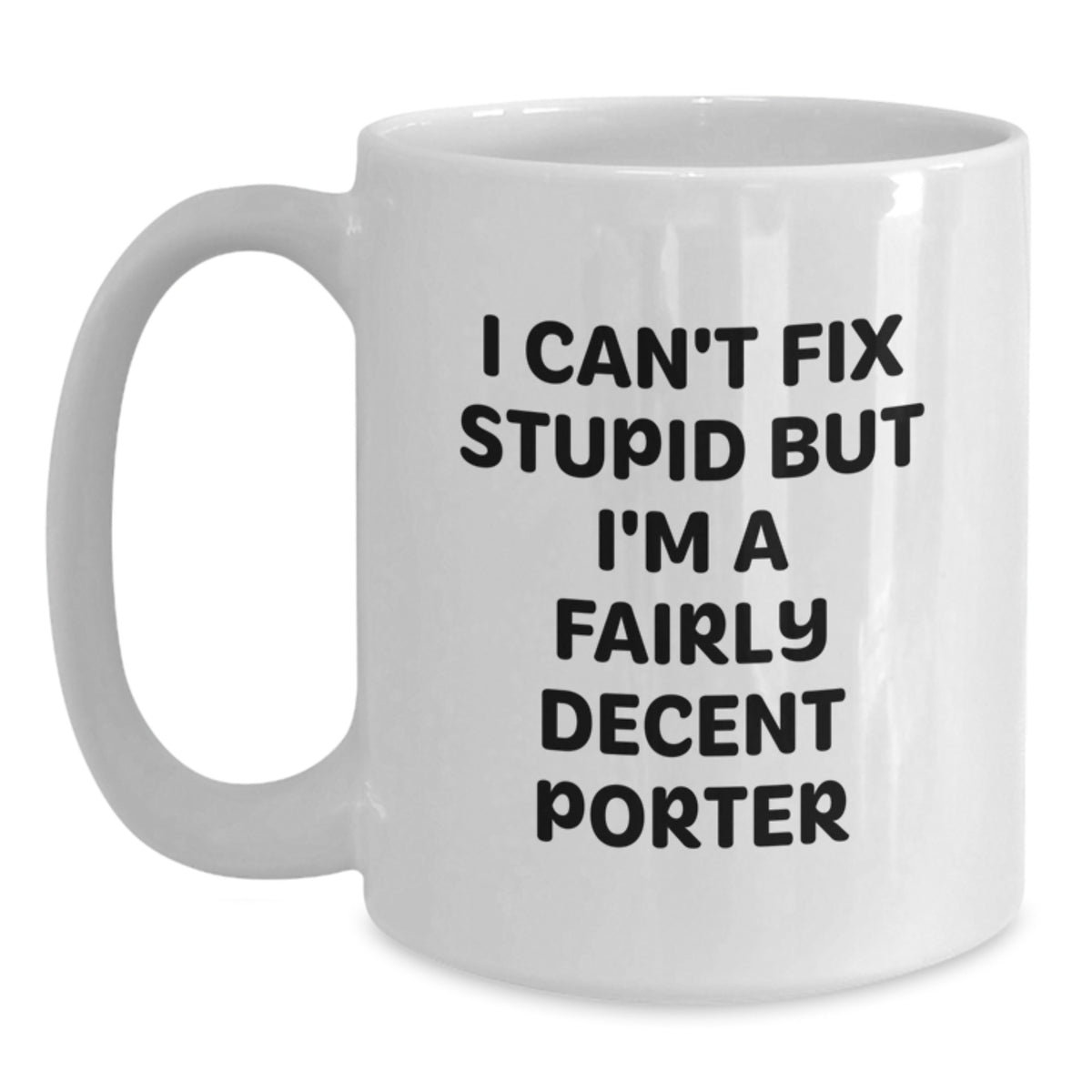 Porter White Coffee Mug Ceramic 11oz Keepsake for Him – Christmas Gift - Main
