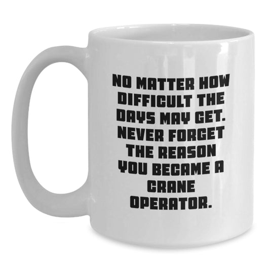 Crane Operator Inspiration Funny White Coffee Mug Gifts from Family for Graduation Unique - Main